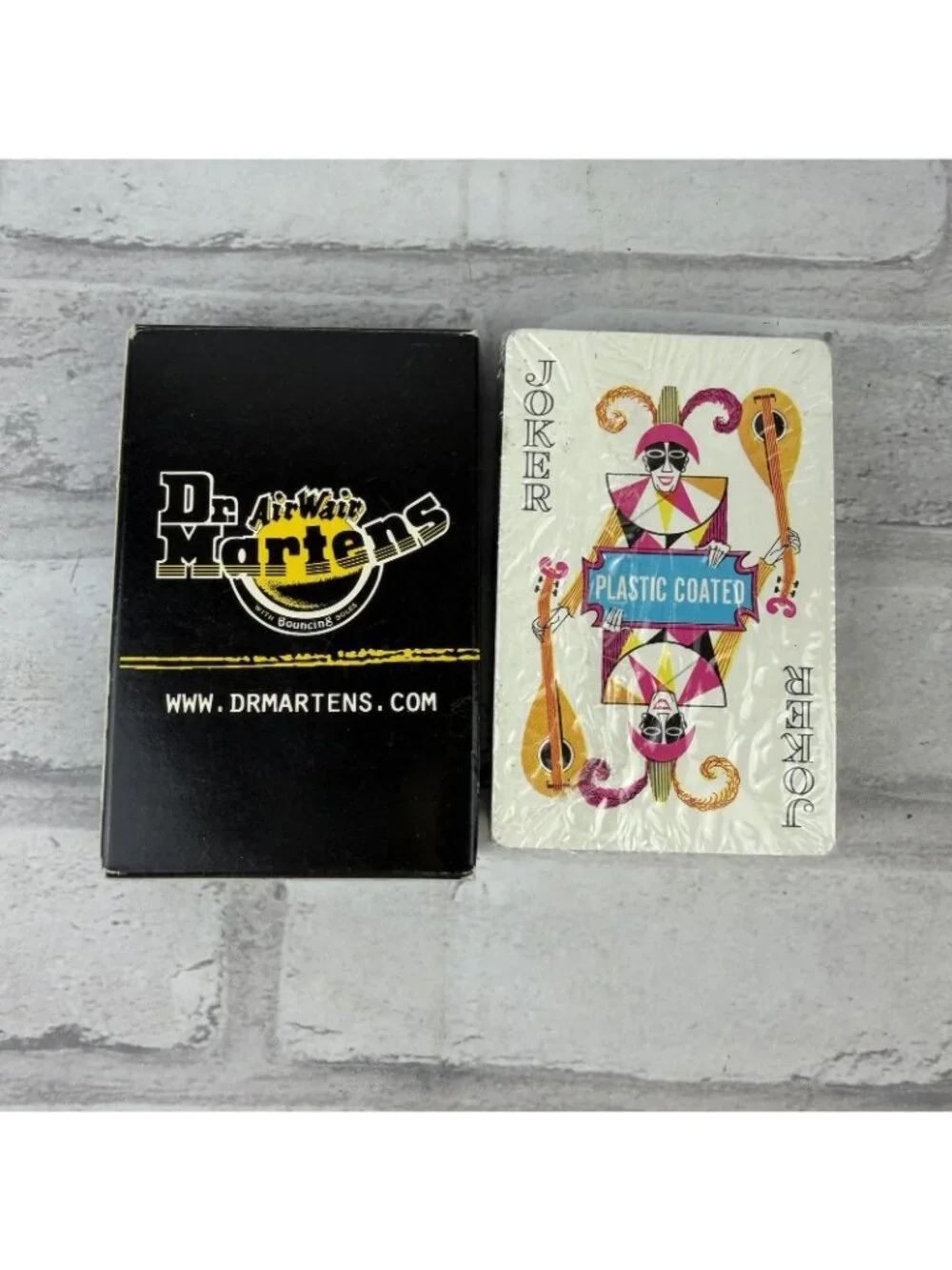 Dr. Martens Air Wair Bouncing Soles Buckle Shoe Plastic Coated Playing Cards New